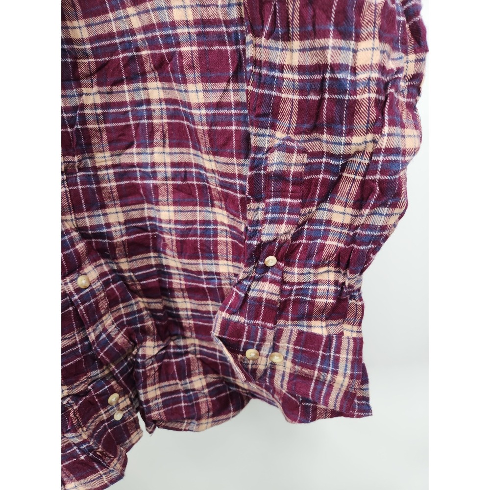 ANDHURST Mens Plaid Flannel Button Up Shirt Long Sleeve Cotton Top L‎ - Picture 5 of 6